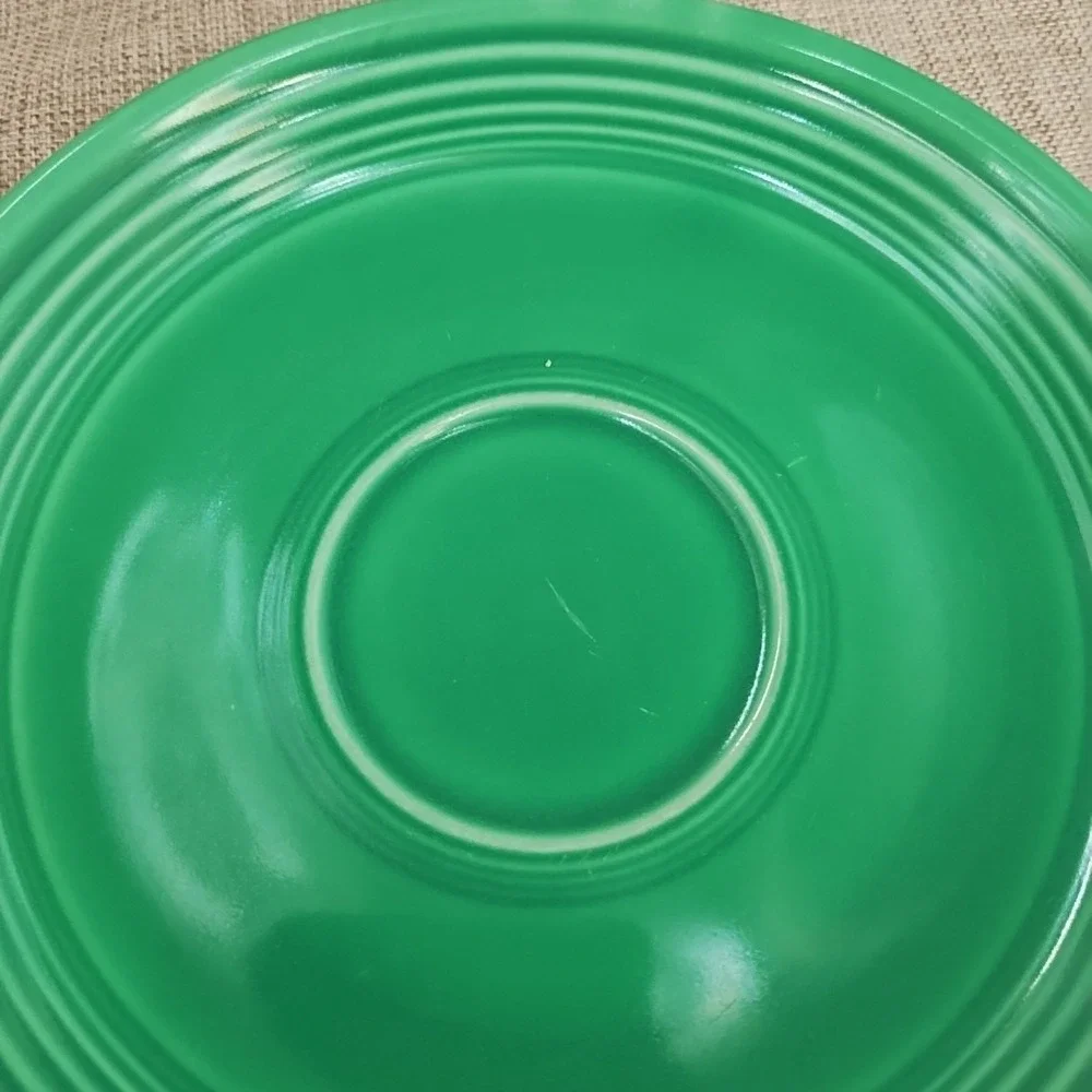 Vintage Pre 1972 Fiesta Light Green Chartreuse Saucers Lot of 2 Fiestaware VG